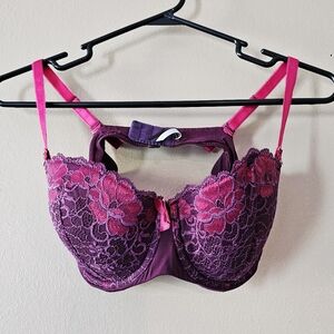 Adore Me Lace Underwire Bra - Purple and Pink